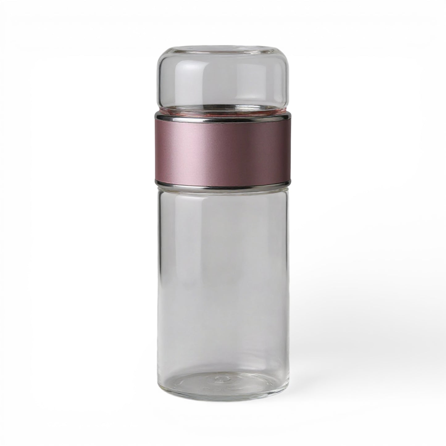 Gourde en verre avec infuseur coloris rose