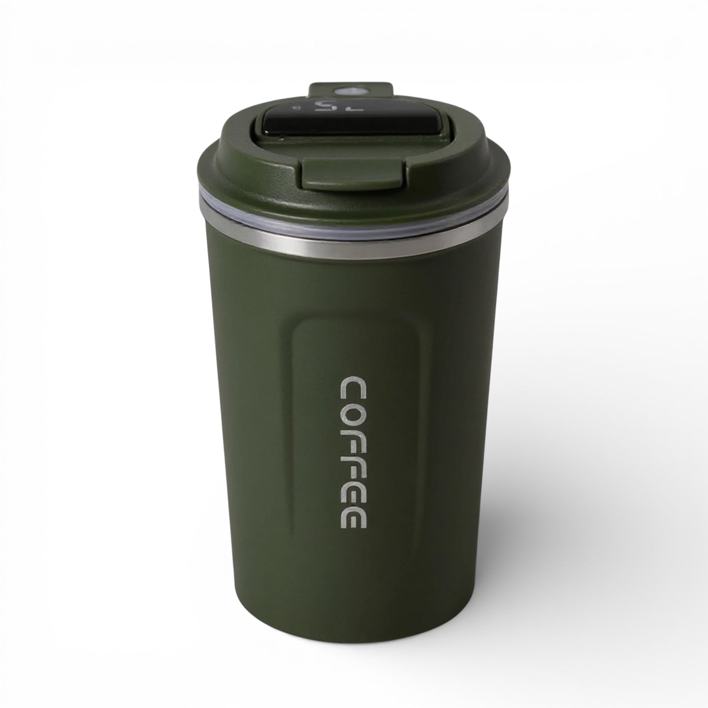 Gourde isotherme en inox 450 ml avec affichage de la température coloris vert