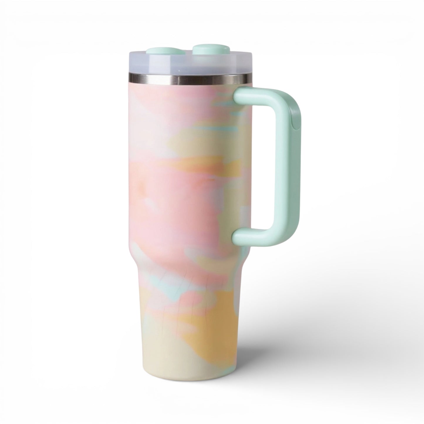 Gourde isotherme en inox grande capacité coloris pastel irisé