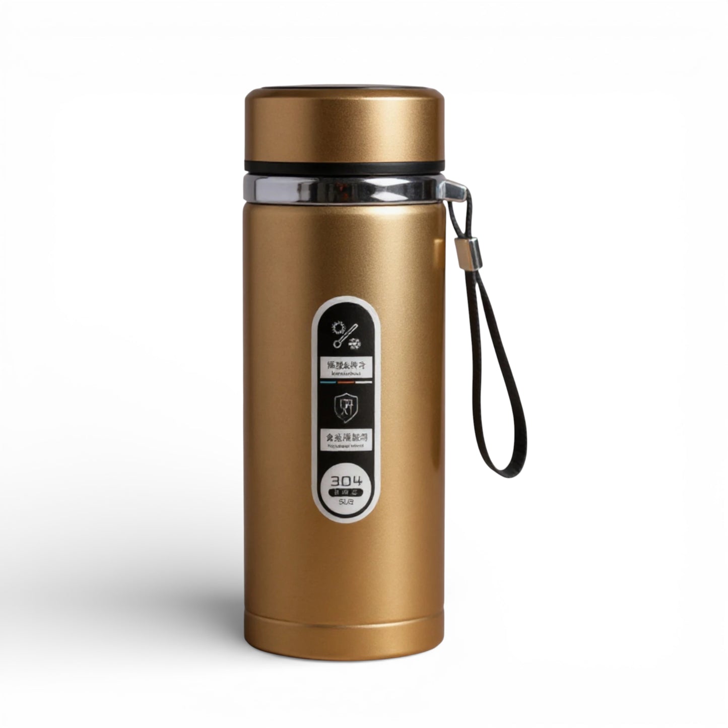 Gourde isotherme en inox avec affichage LED coloris or