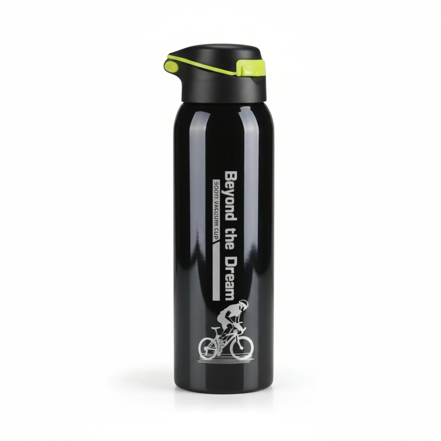 Gourde isotherme en inox sport avec paille integree 500 ml coloris noir