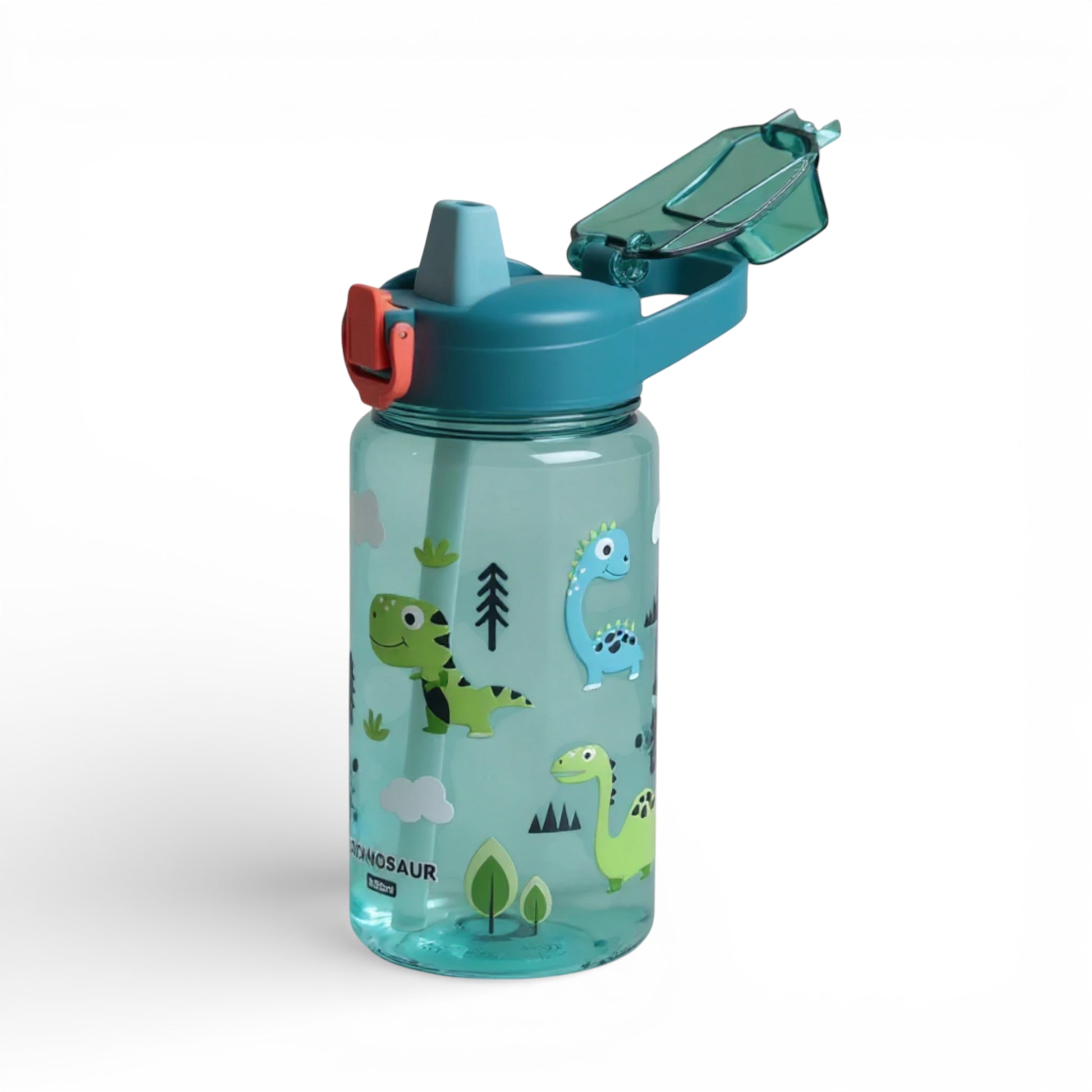Gourde enfant 600 ml anti-fuite avec paille coloris vert