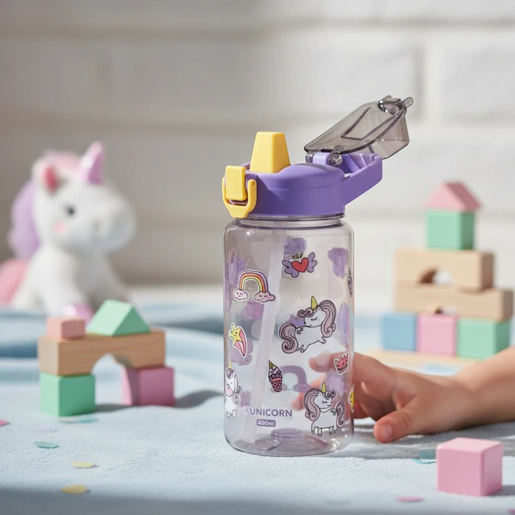 Gourde enfant Malyvo motif licorne avec design ludique