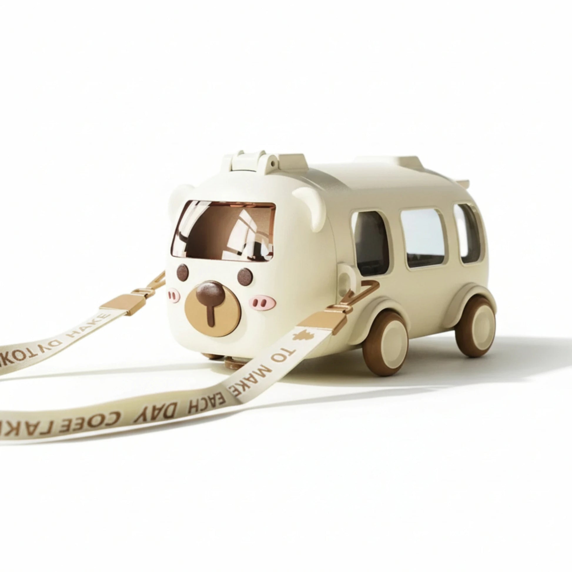 Gourde enfant en plastique avec paille 500 ml coloris blanc