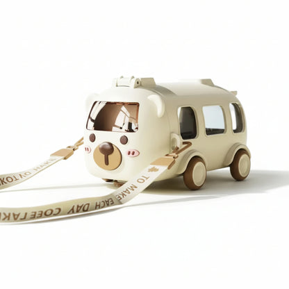 Gourde enfant en plastique avec paille 500 ml coloris blanc