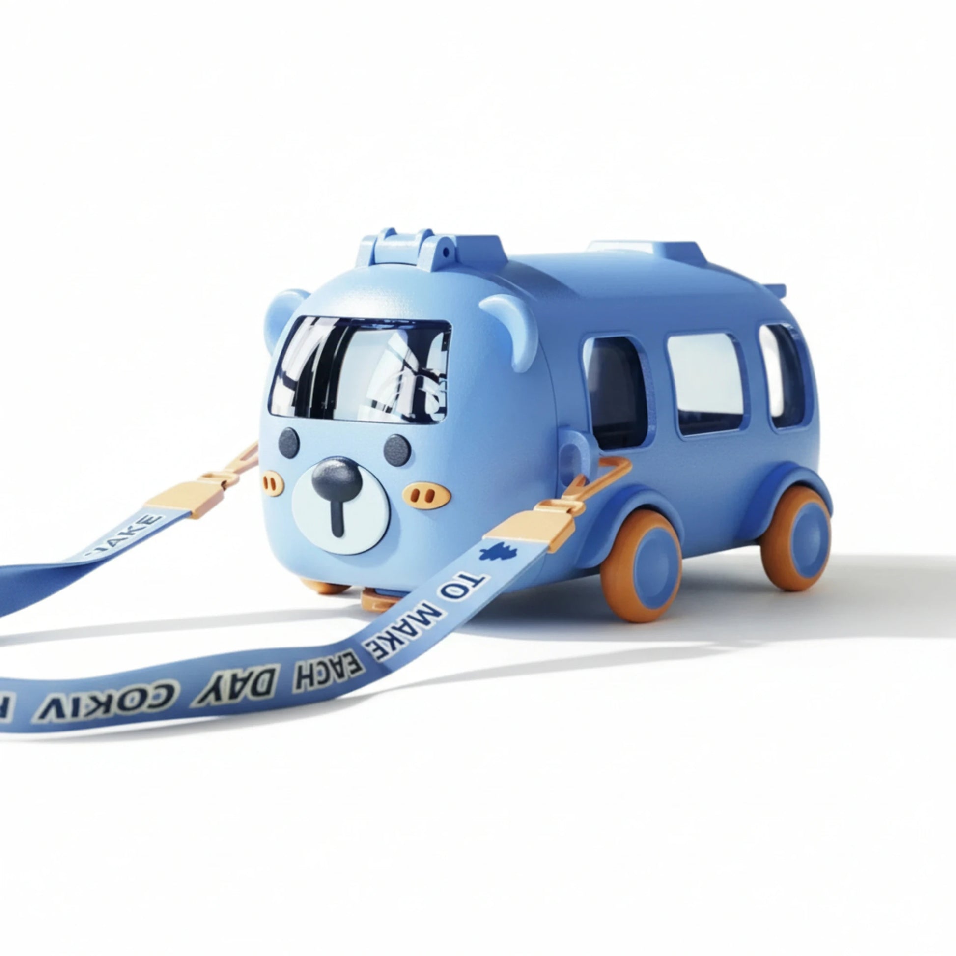 Gourde enfant en plastique avec paille 500 ml coloris bleu