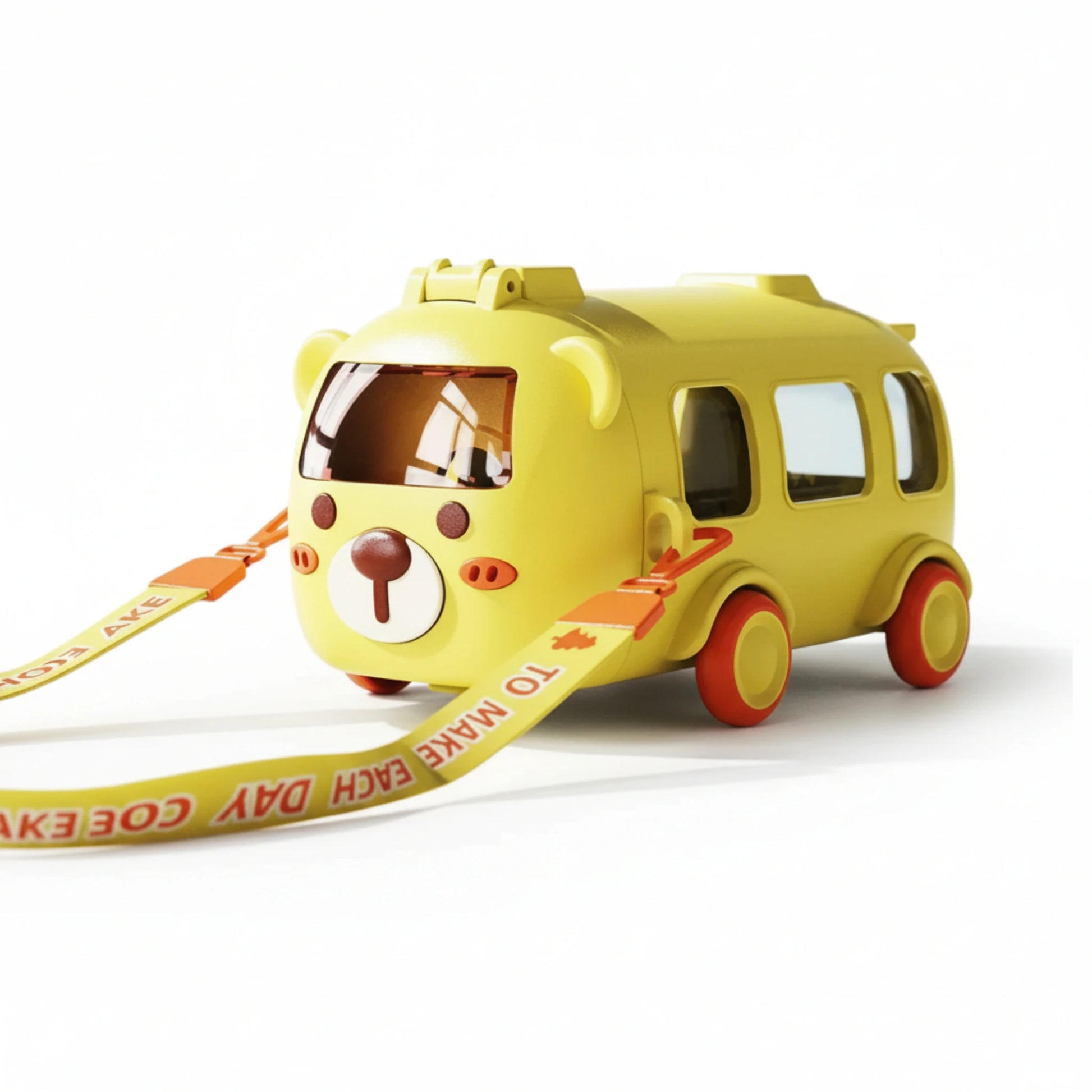 Gourde enfant en plastique avec paille 500 ml coloris jaune