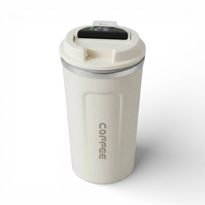 Gourde isotherme en inox 450 ml avec affichage de la température coloris blanc