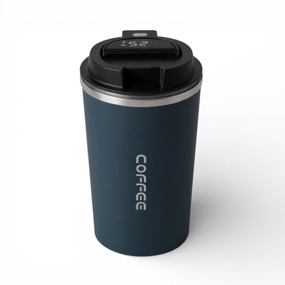 Gourde isotherme en inox 450 ml avec affichage de la température coloris bleu