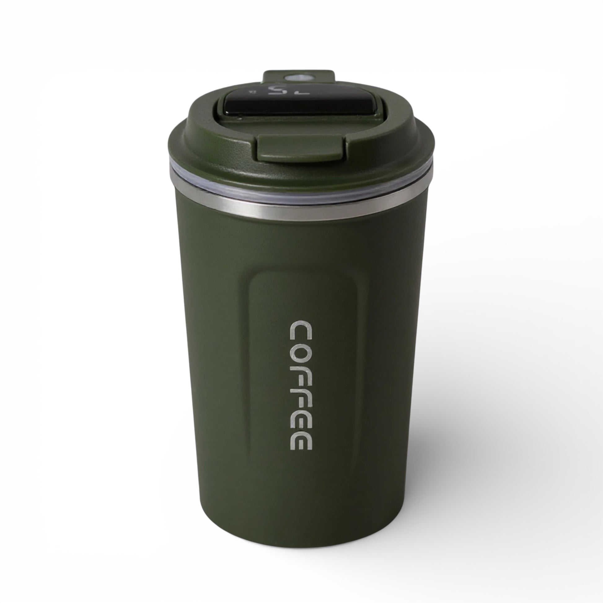 Gourde isotherme en inox 450 ml avec affichage de la température coloris vert