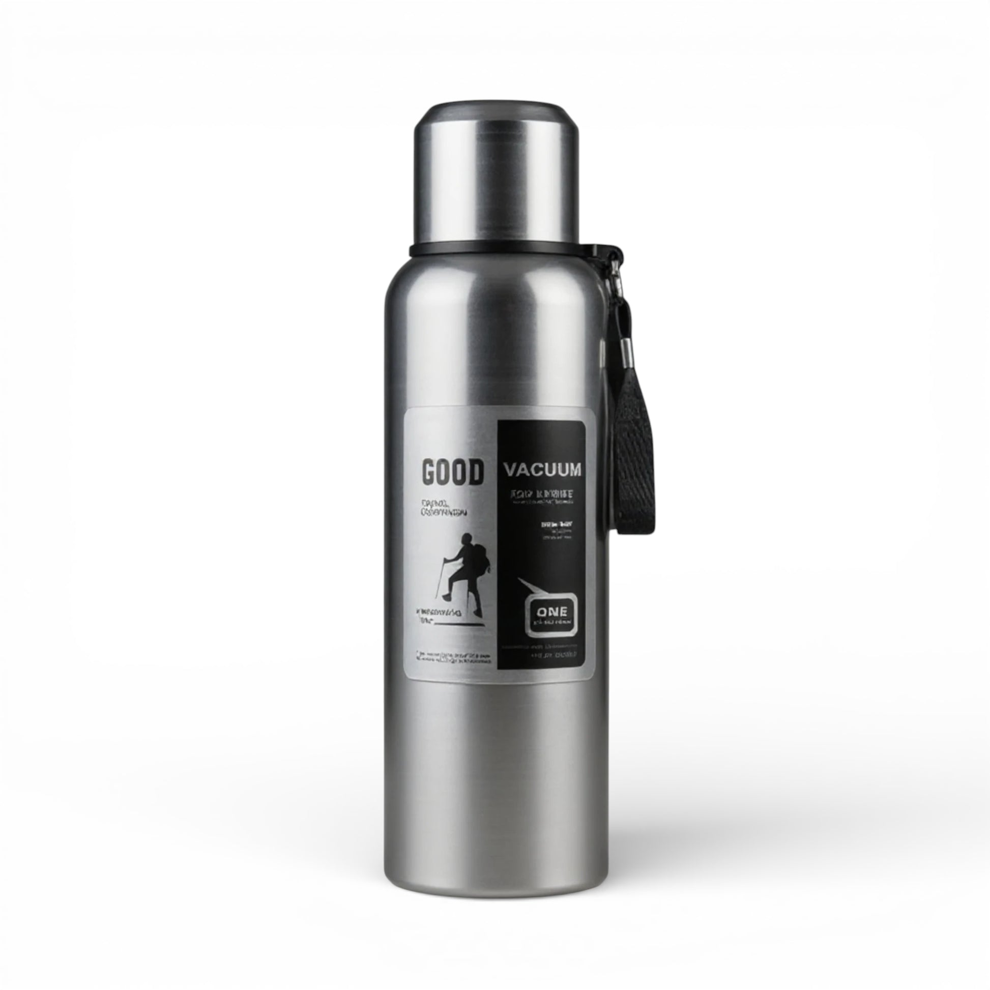 Gourde isotherme en inox grande capacité coloris argent