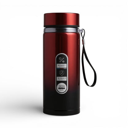 Gourde isotherme en inox avec affichage LED coloris rouge
