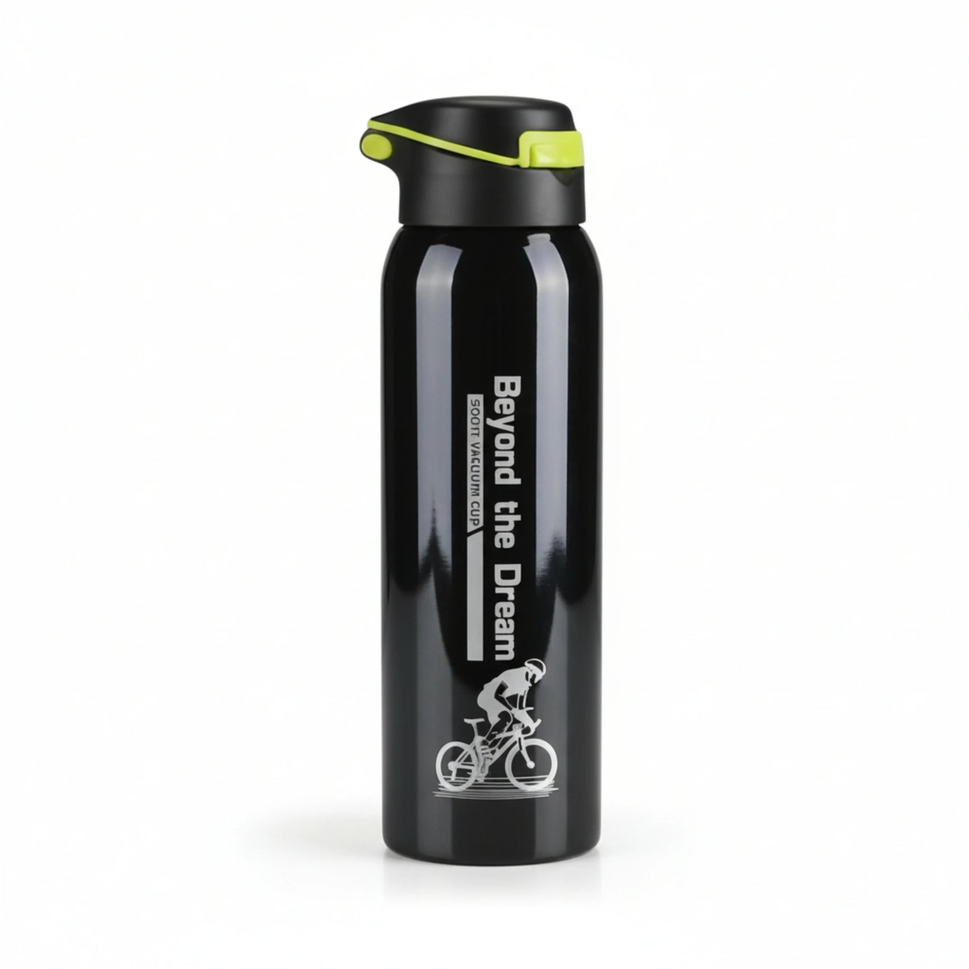 Gourde isotherme en inox sport avec paille integree 500 ml coloris noir