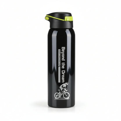 Gourde isotherme en inox sport avec paille integree 500 ml coloris noir