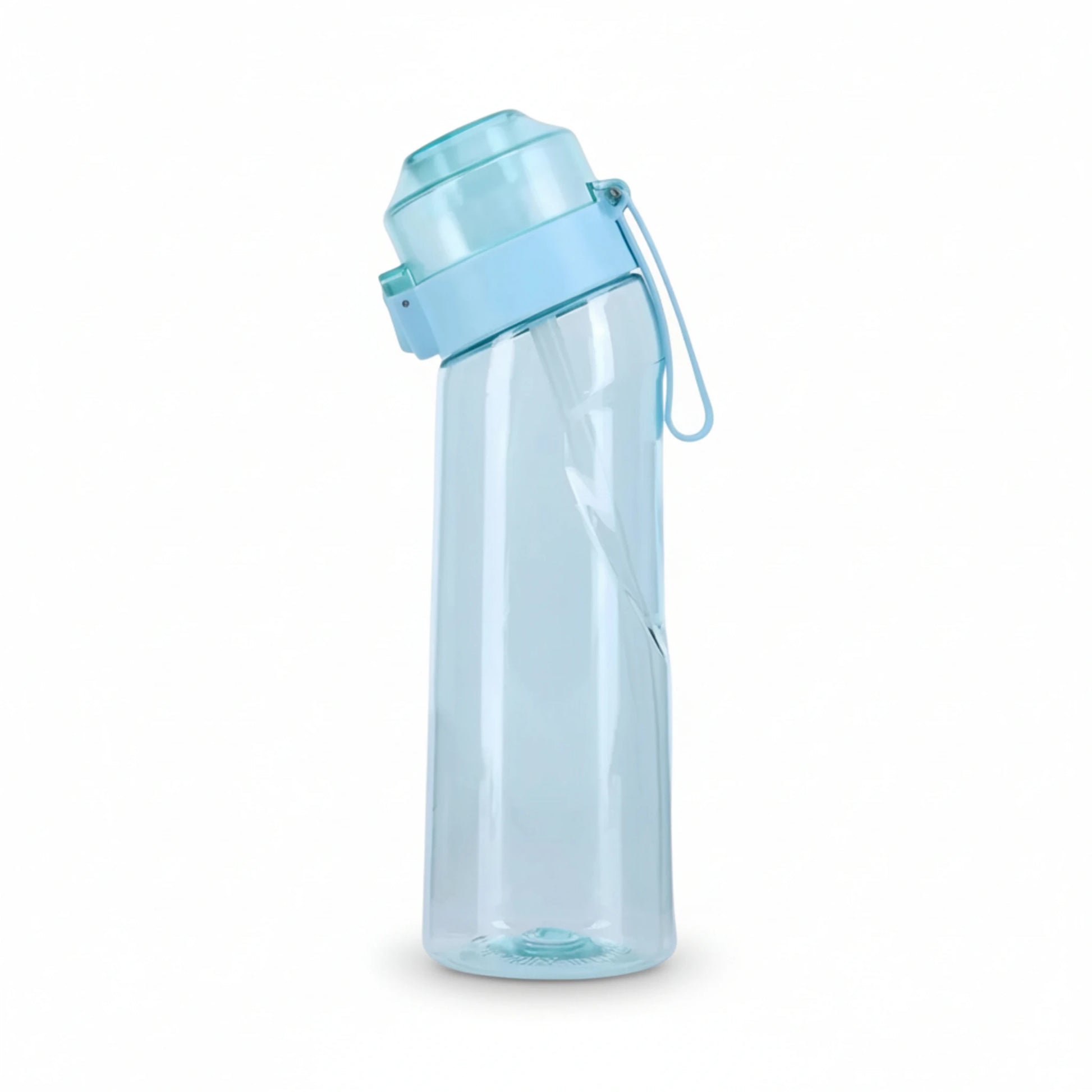 Gourde en plastique avec paille et système d’arôme 650 ml coloris bleu