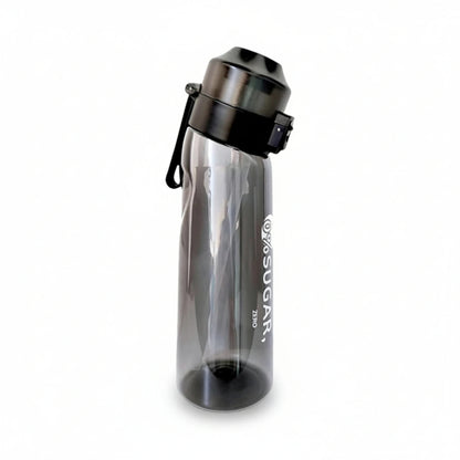 Gourde en plastique avec paille et système d’arôme 650 ml coloris noir sans sucre