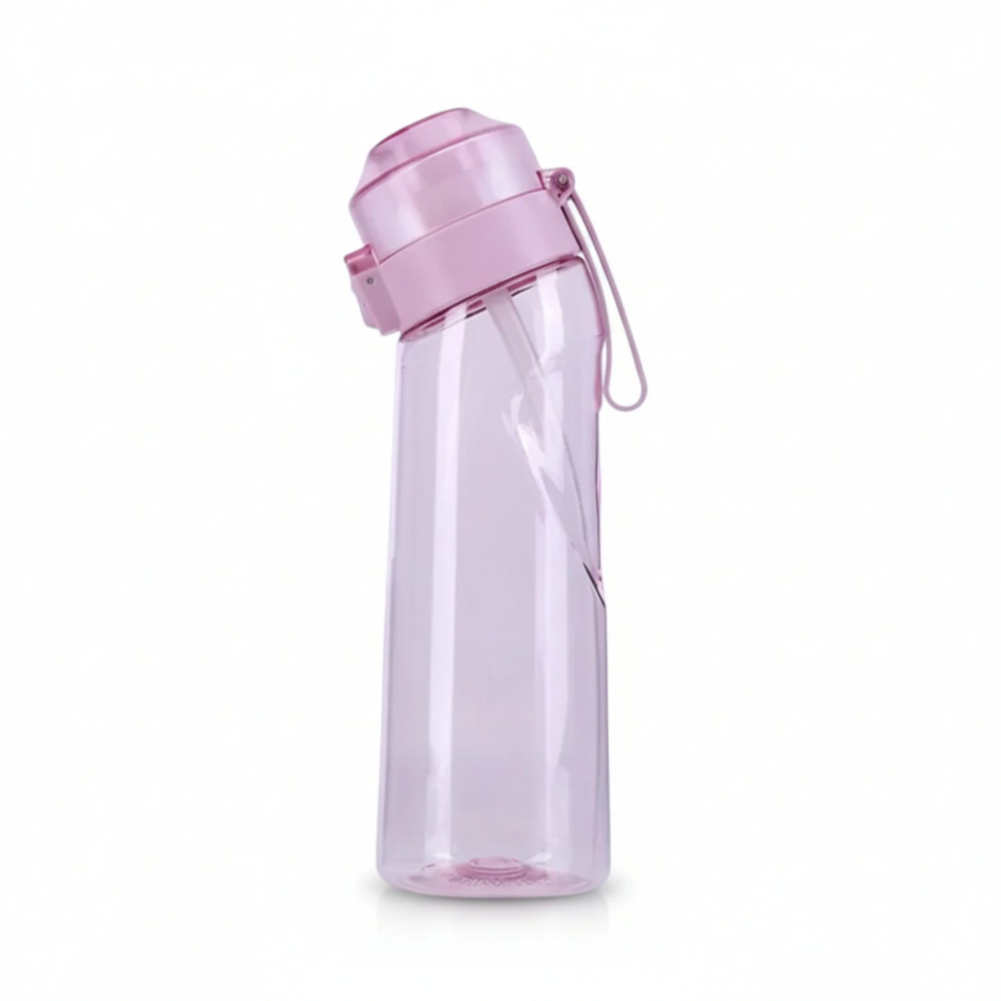 Gourde en plastique avec paille et système d’arôme 650 ml coloris rose