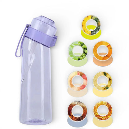 Gourde en plastique avec paille et système d’arôme 650 ml coloris violet 7 saveurs