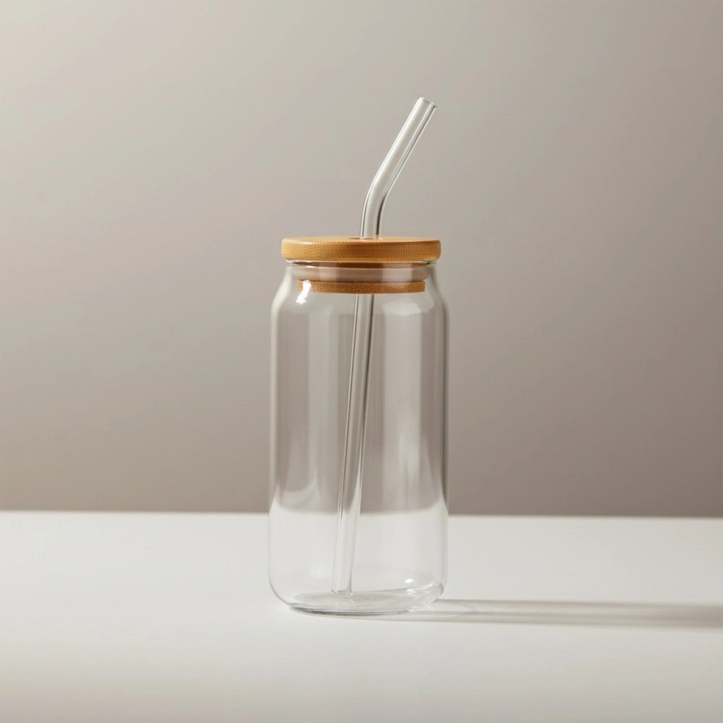 Gourde en verre avec paille et couvercle bambou 550 ml