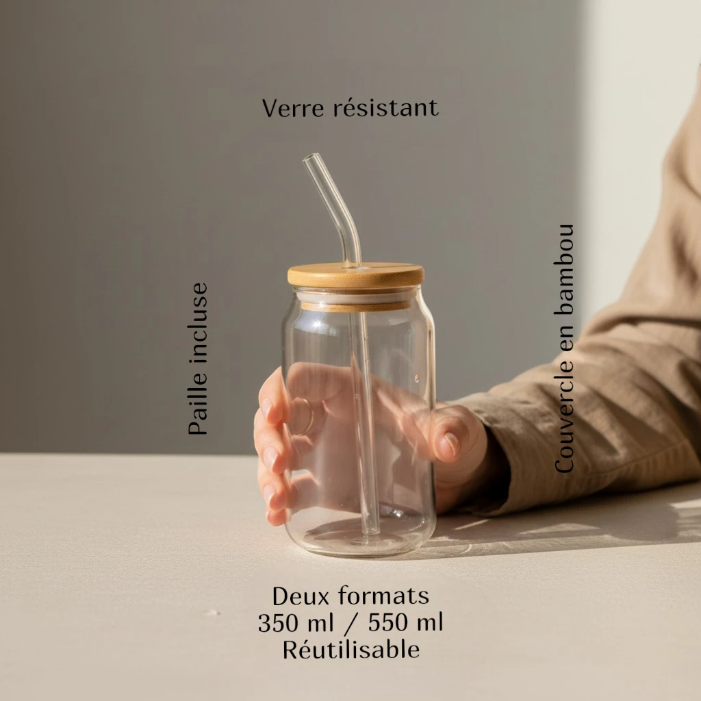 Gourde en verre Malyvo avec paille et ses avantages