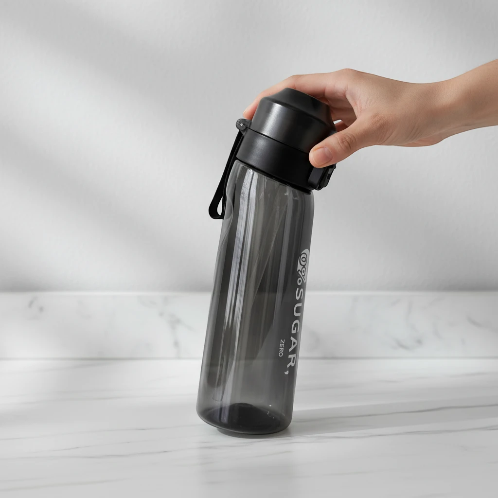 gourde malyvo 650ml avec paille et systeme d' arôme noir