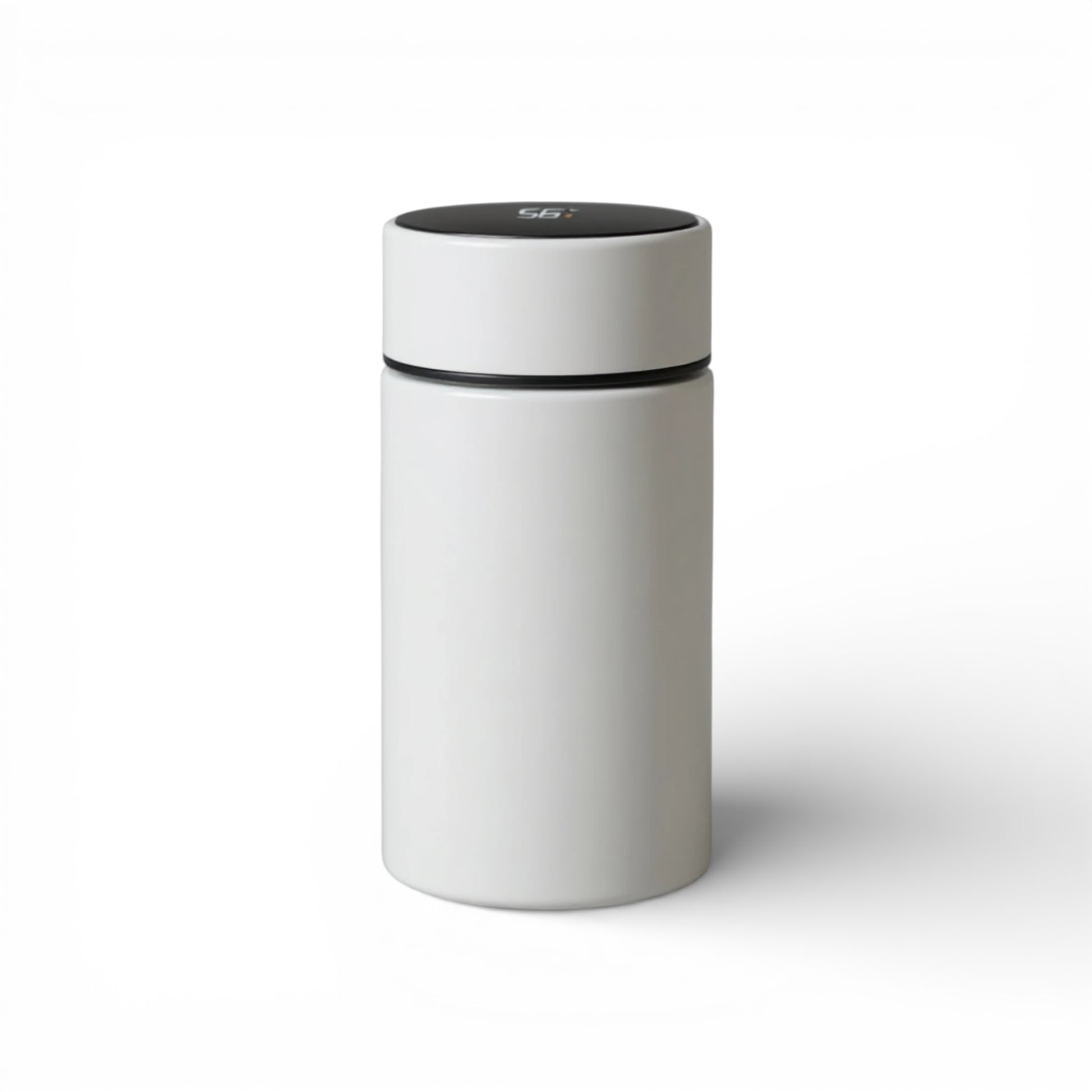 Mini gourde isotherme en inox 200 ml avec écran de température coloris blanc