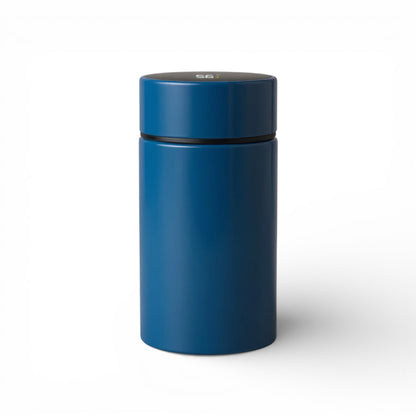 Mini gourde isotherme en inox 200 ml avec écran de température coloris bleu foncé